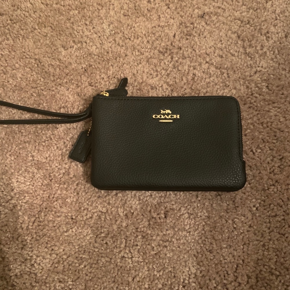 Double zip Coach wristlet